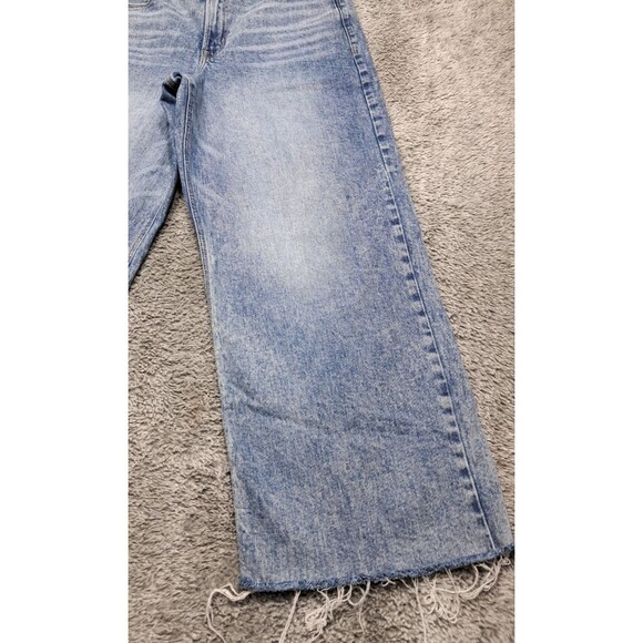 Old Navy Jeans Womens Sz 12 Wide Leg Denim Blue Stretch Extra High Rise - Picture 5 of 13